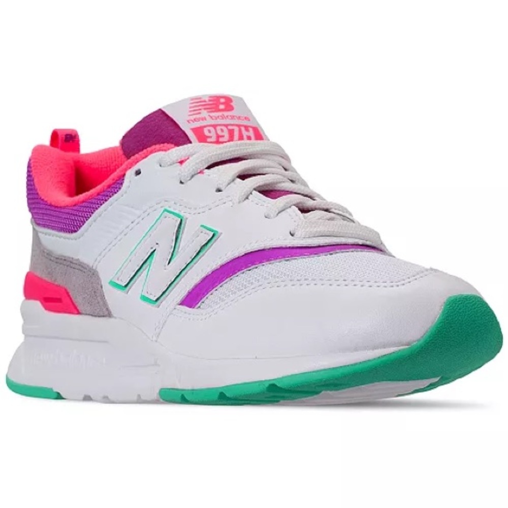 New Balance Women's 997 Neon Sneakers Pink Purple Green 6.5